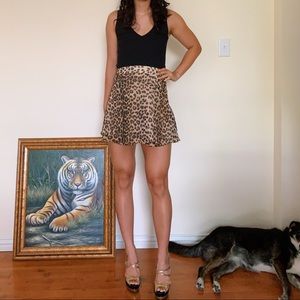 Leopard Print Highwaisted Mini Skirt